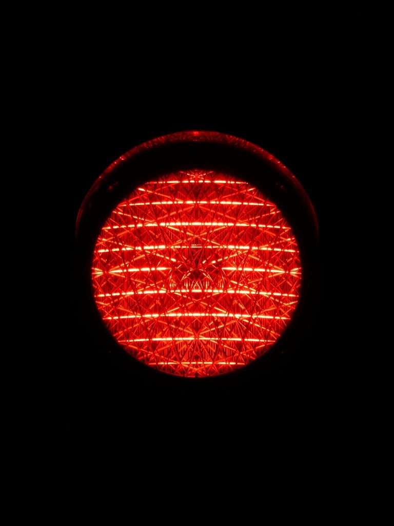 red traffic light to represent danger